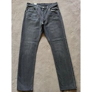 Levi's 501‎ Mens Jeans Black Wash Straight Leg Denim Pants Raw Hem Size 32 NWT